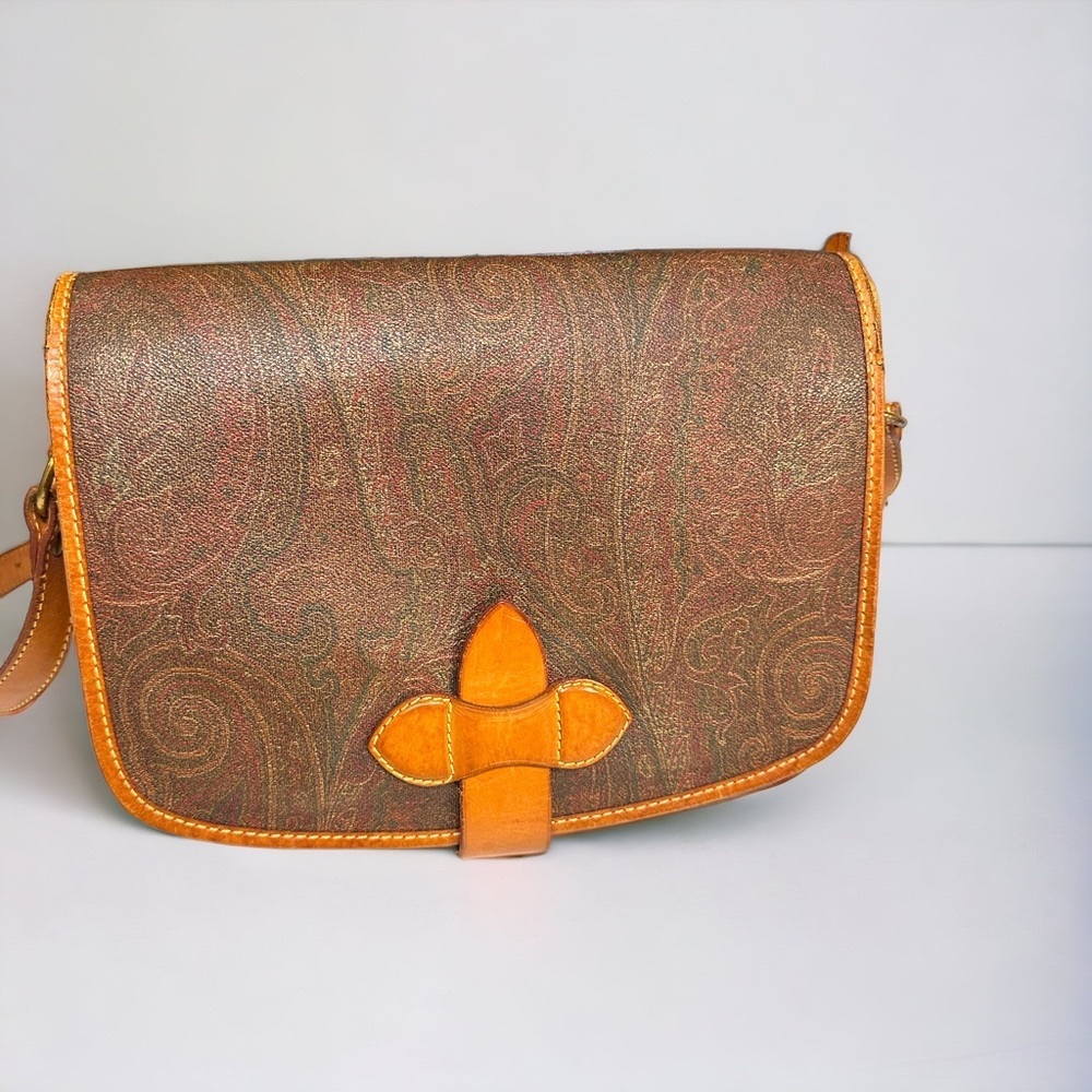 Etro Milano Burgundy Paisley Messenger Crossbody